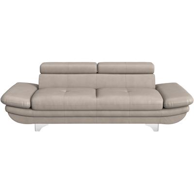 3-Sitzer COTTA "Enterprise", grau, B:233cm H:75cm T:104cm, Softlux-Kunstleder, Luxus-Kunstleder, Sofas, Big-Sofa, mit Armteilverstellung & Kopfteilverstellung Image