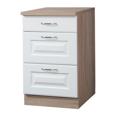 Unterschrank WIHO KÜCHEN "Tilda", weiß (front: kassette weiß, korpus und arbeitsplatte: sonoma eiche), B:50cm H:85cm T:50cm, MDF, Schränke, in 2 Tiefen erhältlich Image