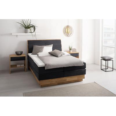 Boxspringbett OTTO PRODUCTS "Jenna", schwarz (carbone), B:204cm L:216cm, Komplettbetten, Boxspringbett, ohne LED-Beleuchtung, mit zertifizierten, recycelten Bezugsstoffen Image