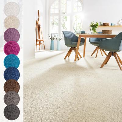 Teppichboden ANDIAMO "Sophie, Frisee-Velours, Made in Netherlands", beige (hellbeige), B:500cm H:12mm L:100cm, Kunstfaser, Teppiche, Uni Farben, Breite 400 cm oder 500 cm, strapazierfähig & pflegeleicht Image