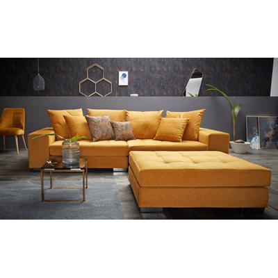 Hocker INOSIGN "Vale", gold (goldfarben), B:110cm H:40cm T:86cm, Samtoptik (100% Polyester), Hocker, mit Federkern und Steppung im Sitzbereich Image