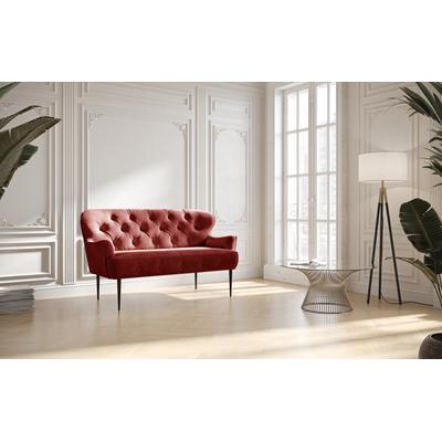 2-Sitzer PLACES OF STYLE "Amber", rot (bordeaux), B:153cm H:97cm T:87cm, 100% Polyester, Sofas, mit Knopfheftung,in verschieden Stoffarten Image