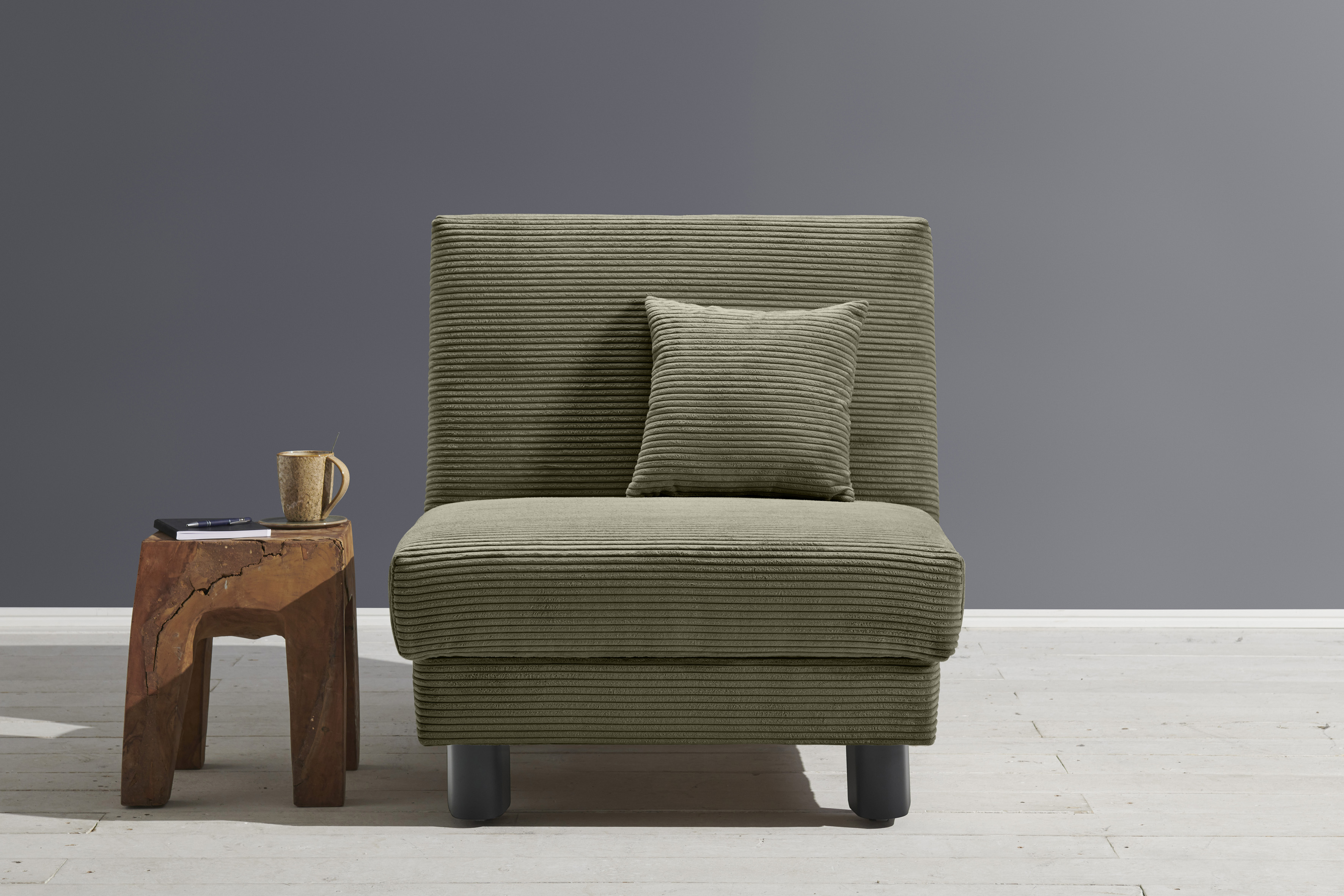 Sessel ELL + ELL "Enny", grün, B:85cm H:85cm T:100cm, 92% Polyester 8% Nylon, Sessel, Schlafsessel Einzelsessel