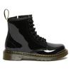 Schnürboots DR. MARTENS "Junior 1460 8-Loch Lacklederstiefel", Kinder, Gr. 38, schwarz, Leder, glänzend, modisch, Schuhe, Lackstiefel, Kinderstiefel, Freizeitschuh mit Reißverschluss