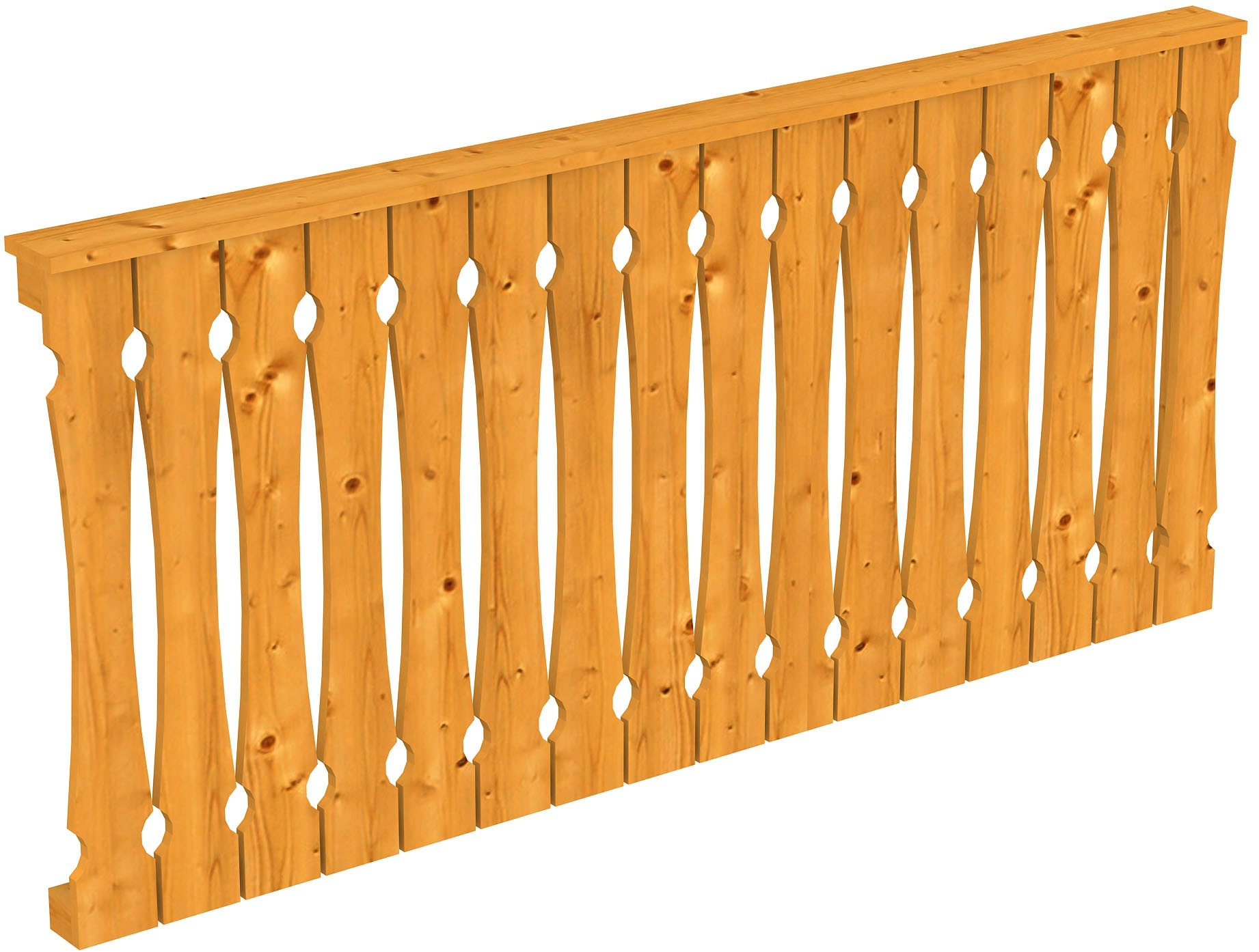 Brüstungsgeländer SKANHOLZ "Balkonschalung", braun (eiche hell), H:96cm L:205cm, Geländer, für die Seite