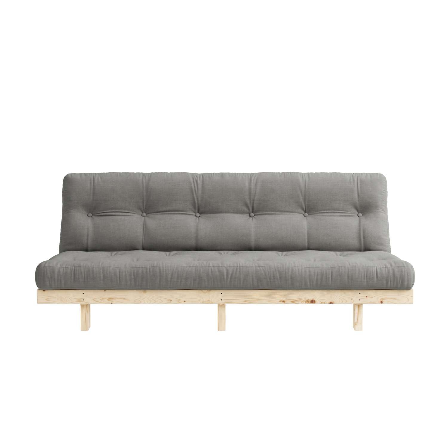 Schlafsofa KARUP DESIGN "Lean 200 Schlafsofa, Gästebett, Sofa mit Futonmatratze", grau, B:200cm H:73cm T:100cm, Bezug: 80% Baumwolle, 20% Polyester, Sofas, Schlafsofa, Inkl. Futonmatratze, Liegefläche 130x200 cm, FSC zertifizierte Kiefer