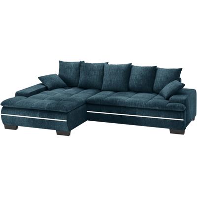 Ecksofa MR. COUCH "Haiti II, L-Form", blau (dolce 13 ocean), B:280cm H:87cm T:180cm, Dolce (100% Polyester), Sofas, RGB-LED Beleuchtung, Kaltschaum, wahlweise mit Bett, Bettkasten Image