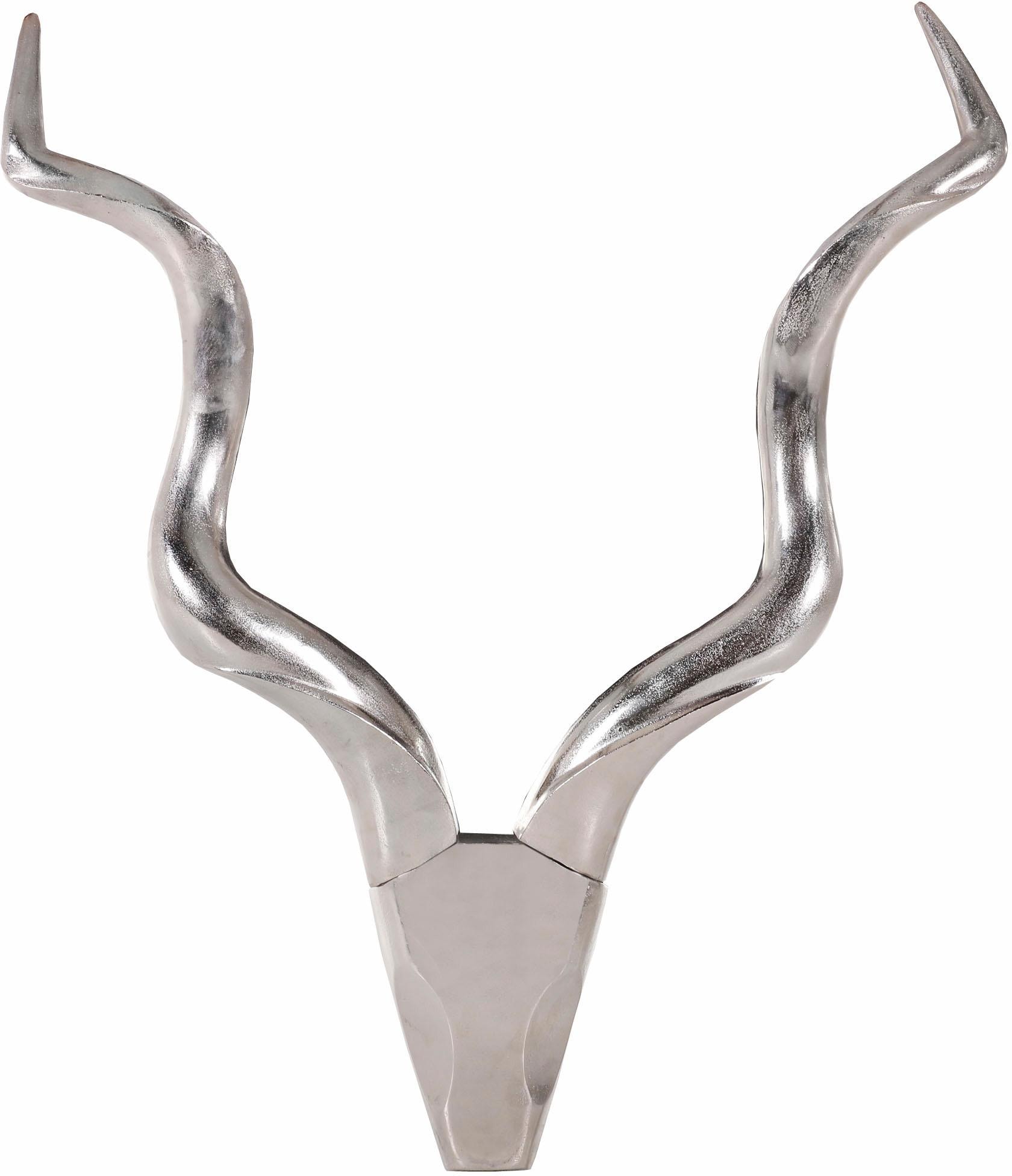 Dekogeweih GUTMANN FACTORY "Mix&Match", grau (alufarben), B:84cm H:112cm T:13cm, Aluminium, Dekogeweihe Image
