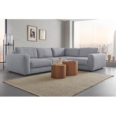 Ecksofa PLACES OF STYLE "Bloomfield, Breite 304cm, Mega Polsterecke mit viel Platz, L-Form", grau (antarctica), B:304cm H:84cm T:224cm, 100% Polyester, Sofas, extra tiefe Sitzfläche, wahlweise mit Sitztiefenverstellung Image
