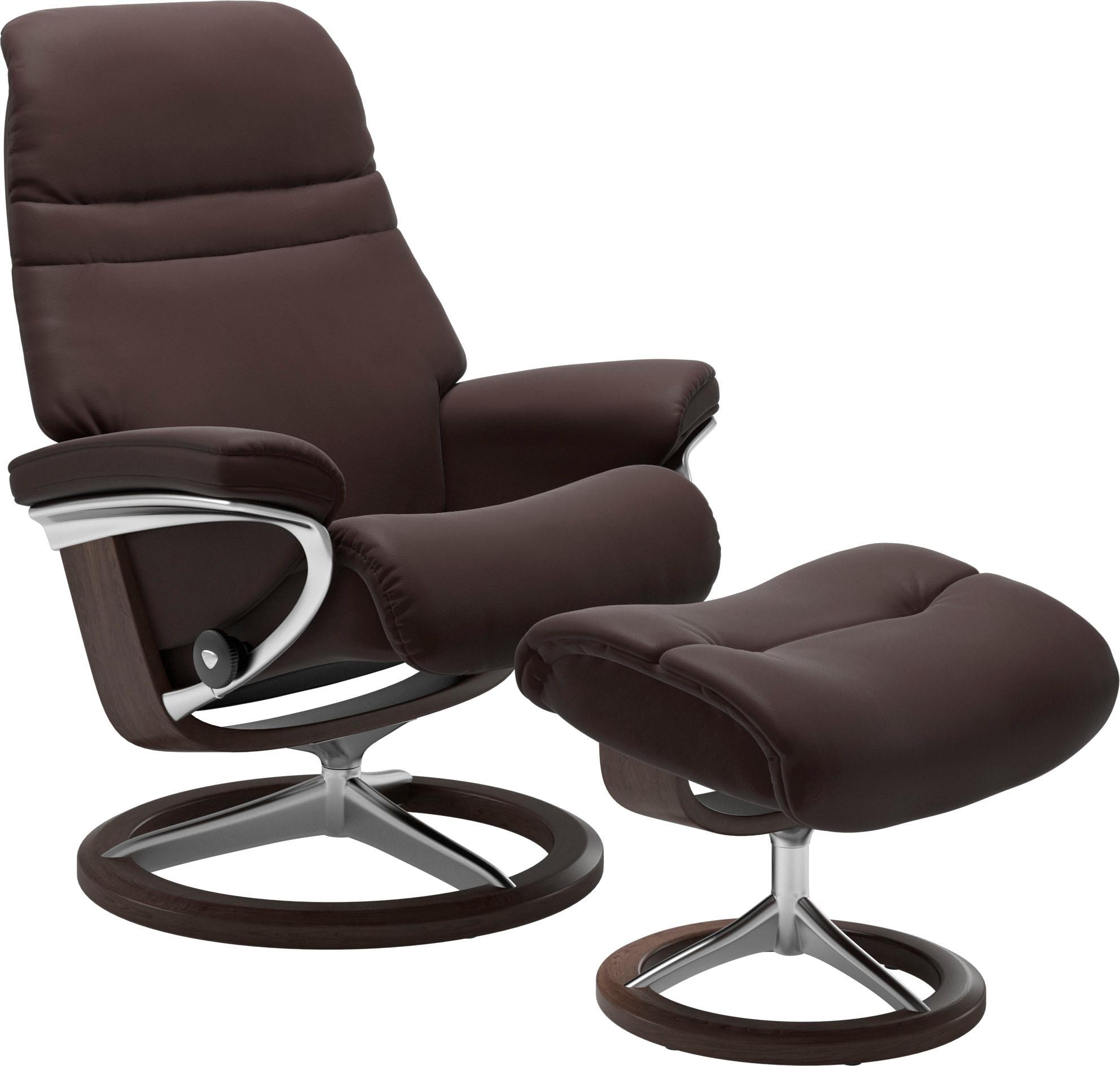 Relaxsessel STRESSLESS "Sunrise", braun (chocolate paloma), B:79cm H:103cm T:73cm, Leder BATICK: BATICK ist ein leicht korrigiertes, durchgefärbtes und genarbtes Möbelleder, bei dem die meisten Unebenheiten und Spuren in der Regel entfernt... Image