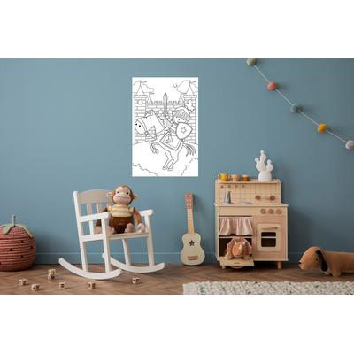 Wandsticker QUEENCE "Ritter und Burg", weiß, B:60cm, Vinyl, Wandtattoos, DIY-Wandsticker zum Bemalen Image