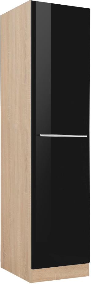 Seitenschrank KOCHSTATION "KS-Eton", schwarz (schwarz hochglanz), B:50cm H:200cm T:60cm, Schränke Image