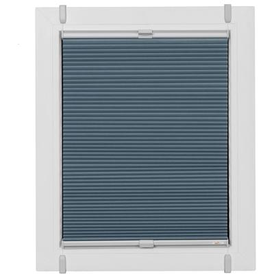 Wabenplissee SUNLINES "One Size Style Honeycomb VD", blau (blau, grau, grau), B:35cm H:100cm, Obermaterial: 85% Polyester, 15% sonstige Fasern, Plissees, Zubehörfarbe grau, zum Klemmen Image