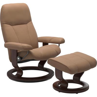 Relaxsessel STRESSLESS "Consul", braun (latte batick), B:76cm H:100cm T:71cm, Leder BATICK: BATICK ist ein leicht korrigiertes, durchgefärbtes und genarbtes Möbelleder, bei dem die meisten Unebenheiten und Spuren in der Regel entfernt wurden., Leder... Image
