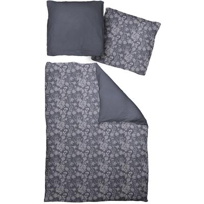 Wendebettwäsche ADAM "Flower", blau (dunkelblau), B/L: 155cm x 220cm, , Renforcé, B/L: 80cm x 80cm, Renforcu00e9, Obermaterial: 100% Baumwolle, Bettwäsche, mit Blumen Image