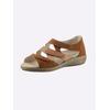 Sandale CLASSIC BASICS, Damen, Gr. 41, braun (camel), Veloursleder, Glattleder, Basic, Schuhe