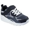 Sneaker SKECHERS "UNO LITE", Kinder, Gr. 30, grau (grau, schwarz), Lederimitat, sportlich, Schuhe, Freizeitschuh mit Memory Foam, Größenschablone zum Download
