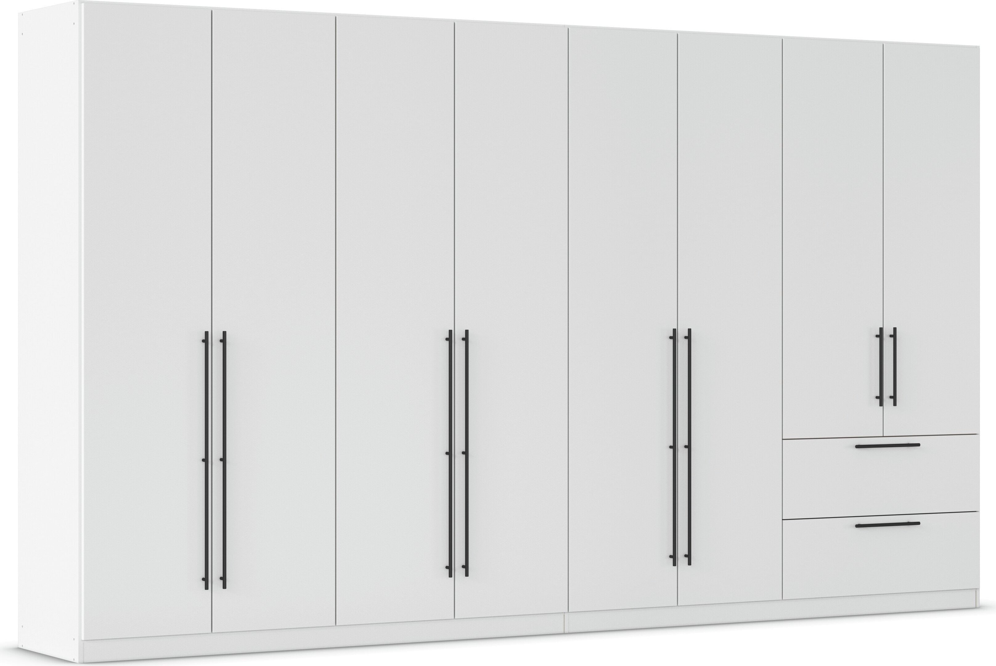 Kleiderschrank RAUCH "Drehtürenschrank Schrank Garderobe Wäscheschrank Schlafzimmer AVOLA", weiß (alpinweiß), B:360cm H:210cm T:54cm, Holzwerkstoff, Schränke, mit hochwertigen Stangengriffen in Schwarz aus Metall MADE IN GERMANY Image