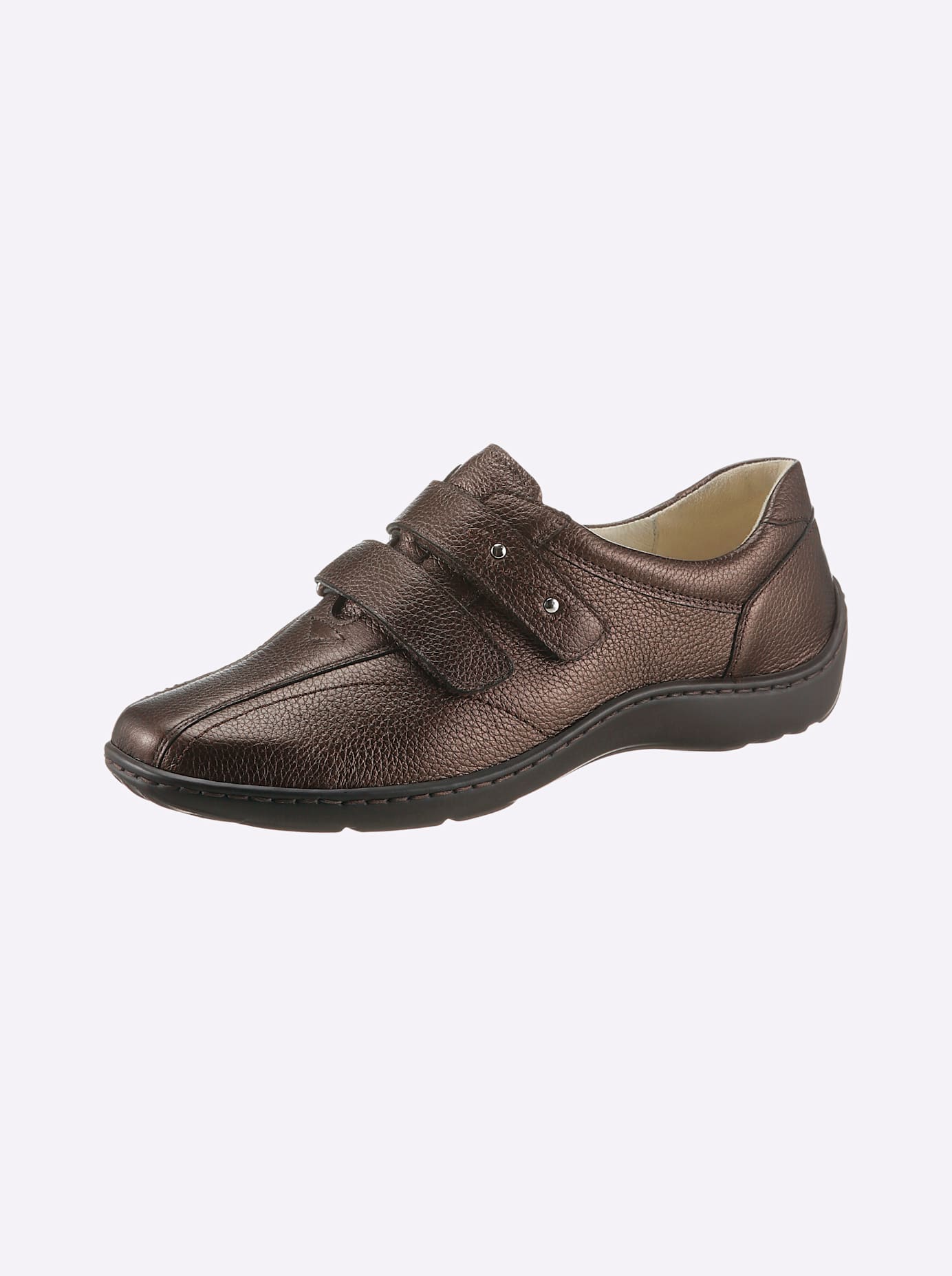 Klettschuh WALDLÄUFER, Damen, Gr. 5,5, braun, Glattleder, Basic, Schuhe Klettschuh