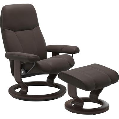 Relaxsessel STRESSLESS "Consul", braun (braun batick), B:76cm H:100cm T:71cm, Leder BATICK: BATICK ist ein leicht korrigiertes, durchgefärbtes und genarbtes Möbelleder, bei dem die meisten Unebenheiten und Spuren in der Regel entfernt wurden., Leder... Image