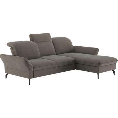 Ecksofa SIT & MORE "Leandro L-Form", braun (schlamm), B:267cm H:88cm T:200cm, 100% Polyester, Sofas, Wahlweise mit Bett-, Kopfteil - und Armlehnfunktion, sowie Bettkasten Image