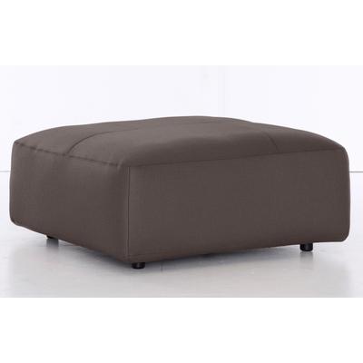 Hocker MUSTERRING "LUCIA", braun (espresso floris), B:100cm H:43cm T:100cm, Flachgewebe VALMONT (60% Baumwolle/40% Leinen), Leder PURO, pigmentiertes Leder, Microfaser CRONA (100% Polyester), Flachgewebe FLORIS (100% Polyester), Leder BAX,... Image