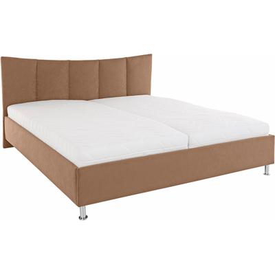 Polsterbett, braun, B:190cm L:210cm, Bezug Bett: Microfaser (100% Polyester), Bonnell-Federkernmatratze: Mischgewebe (51% Polyprophlen, 39% Polyester, 10% Baumwolle), Kaltschaummatratze: Frottee (100% Polyester), Bezug abnehm- und waschbar bis... Image