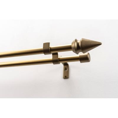 Gardinenstange GARESA "SPYRNA mit offenem Träger", gold (mattgoldfarben), L:430cm Ø:16mm, Metall, Holzwerkstoff, Gardinenstangen, Vorhanggarnitur, verlängerbar, Spitze, ohne Ringe Image