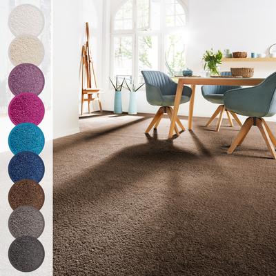 Teppichboden ANDIAMO "Sophie, Frisee-Velours, Made in Netherlands", braun, B:500cm H:12mm L:300cm, Kunstfaser, Teppiche, Uni Farben, Breite 400 cm oder 500 cm, strapazierfähig & pflegeleicht Image