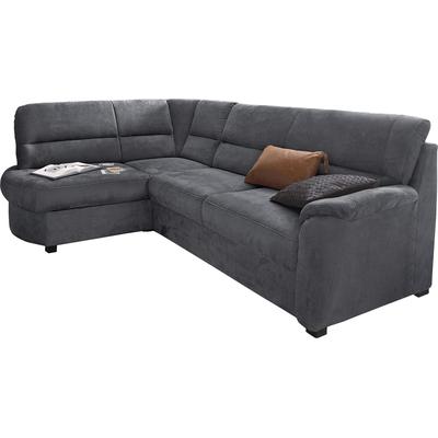 Ecksofa SIT & MORE "Pandora L-Form", grau (dunkelgrau), B:251cm H:91cm T:176cm, Luxus-Microfaser ALTARA NUBUCK (100% Polyester), Luxus-Microfaser ALTARA NUBUCK (100% Polyester), Luxus-Microfaser (100% Polyester), Sofas, wahlweise mit Bettfunktion... Image