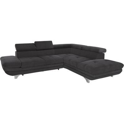 Ecksofa COTTA "Enterprise L-Form", braun (mud), B:273cm H:72cm T:237cm, Struktur (100% Polyester ), Chenille (90% Polyester; 10% Polyamid ), Sofas, mit Arm- & Kopfteilverstellung, wahlweise mit Bettfunktion Image
