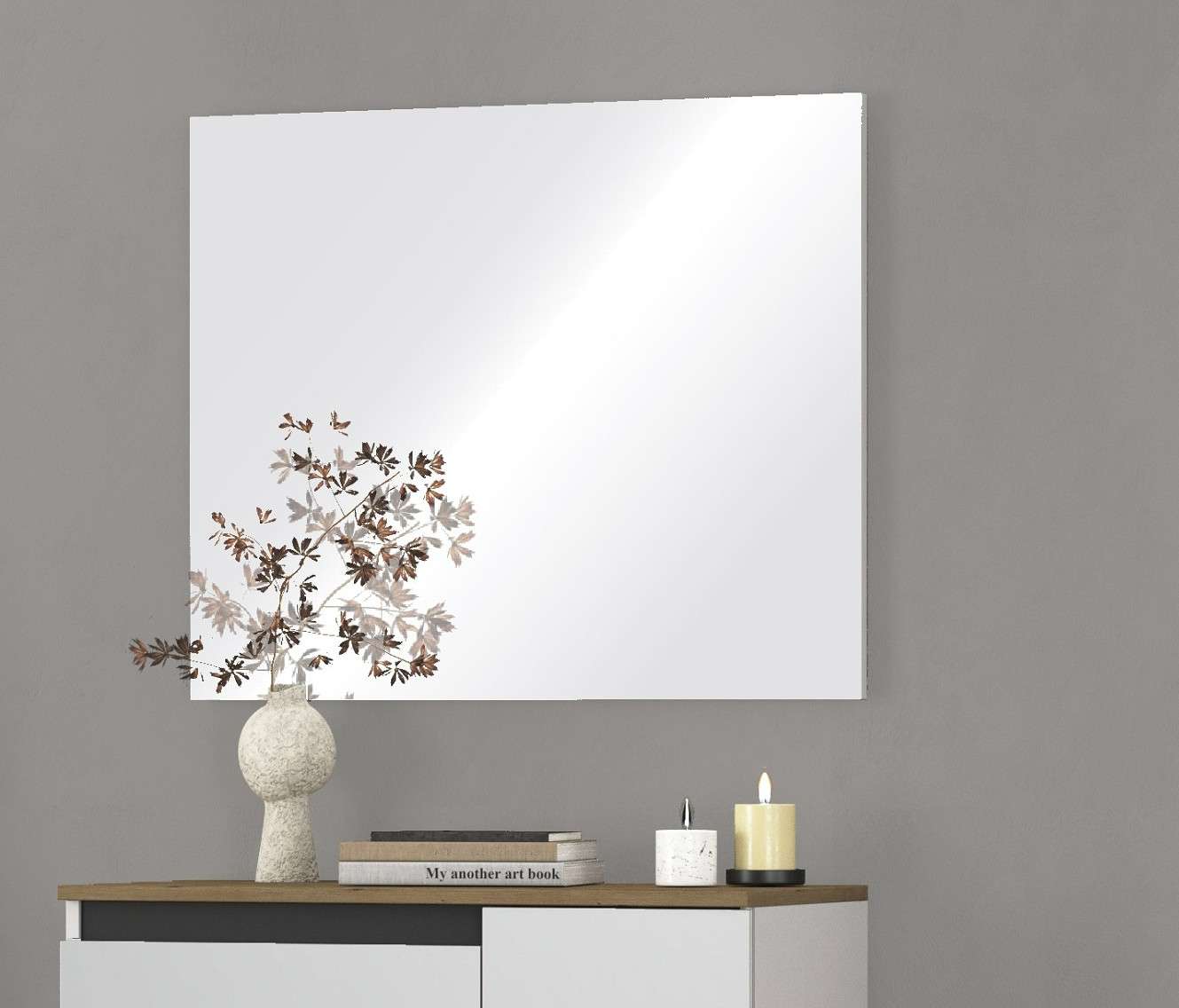 Spiegel INOSIGN "Mister Spiegel ganzflächig, Breite 80 cm", weiß, B:80cm H:65cm T:2cm, FSC-zertifizierter Holzwerkstoff, Spiegel, Garderobenspiegel, Flurspiegel, Dielenspiegel, Wandspiegel Image