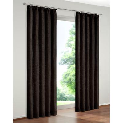 Vorhang WIRTH "Trondheim 328 g/m²" Gr. 16, schwarz, B:270cm H:255cm, Chenille, Polyacryl, Gardinen Image