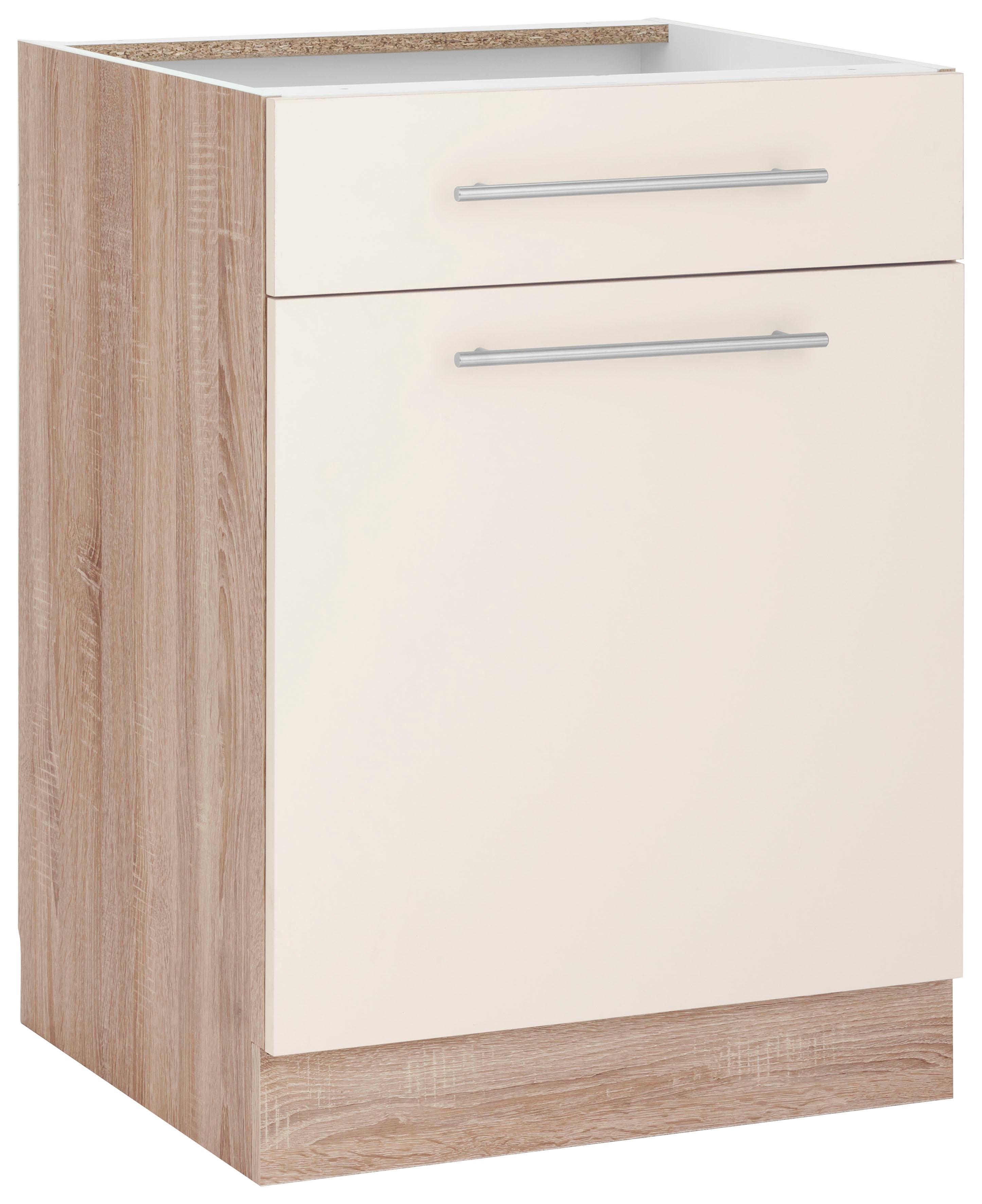 Unterschrank WIHO KÜCHEN "Flexi2", beige (front: magnolia, korpus: sonoma eiche), B:60cm H:82cm T:57cm, Schränke, Breite 60 cm Image