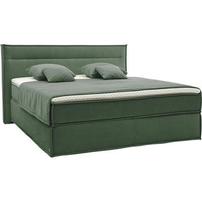 Boxspringbett MUSTERRING "JustB SC100", grün (dunkelgrün), B:200cm L:215cm, Komplettbetten, schwebende Optik, inklusive Topper, verschiedene Farben, 180 x 200 cm Image