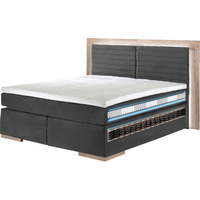 Boxspringbett PLACES OF STYLE "Cup", weiß (snow), B:210cm L:206cm, Bezug: Luxus-Microfaser (100% Polyester), Bezug: Microfaser (100% Polyester), Komplettbetten, Boxspringbett, mit Massivholzrahmen, mit Topper, in 2 Härtegraden, in 3 Breiten Image