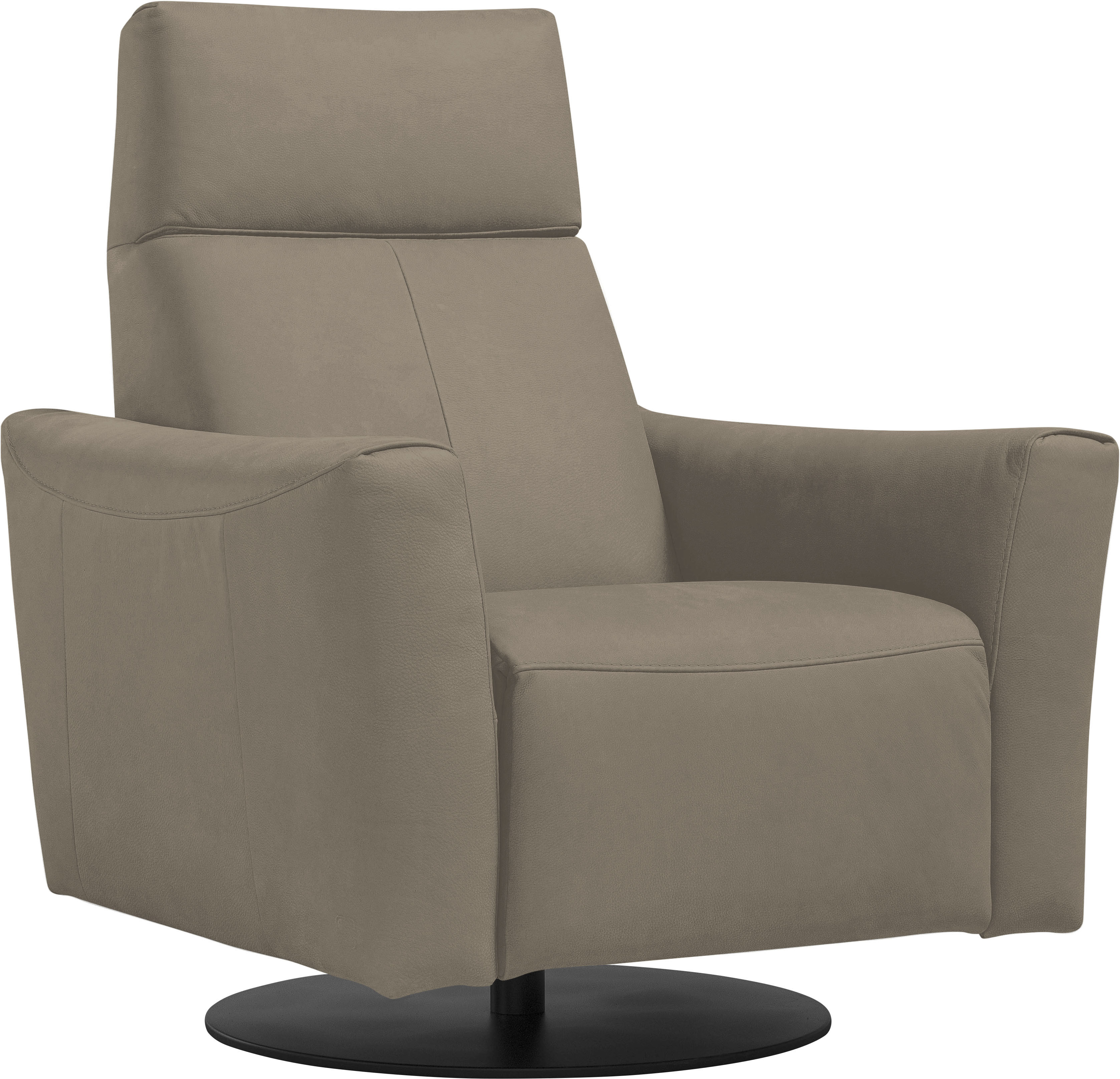 Sessel EGOITALIANO "Blues Designsessel, Loungesessel, Breite 84cm, bequem und elegant", grau (taupe), B:84cm H:105cm T:90cm, Sessel, Sessel, drehbar, inkl. manuelle Relaxfunktion durch Push-Back-Mechanismus Image