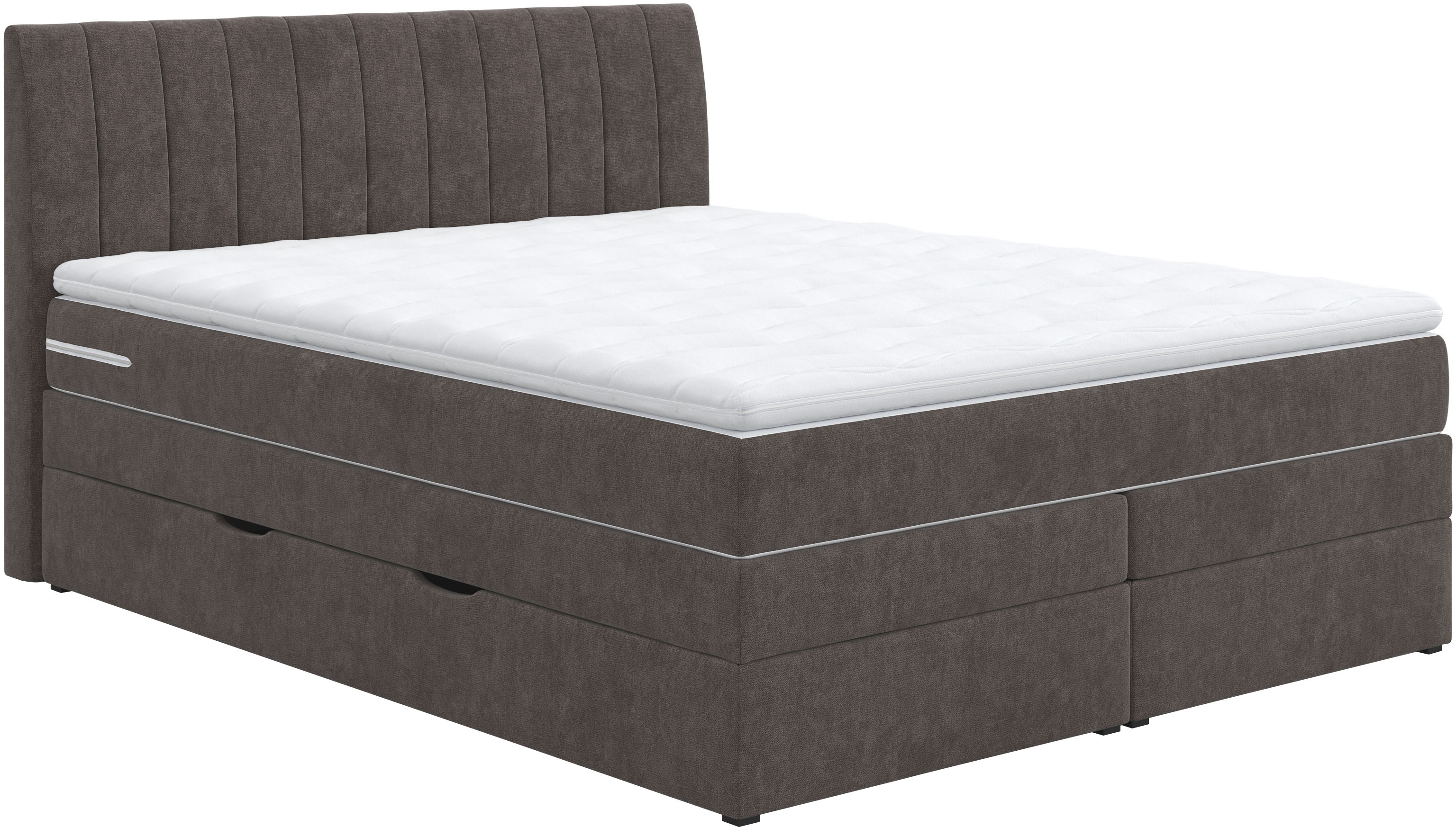 Boxspringbett COTTA "Shark inkl. Bettkasten und Topper", braun (mud), B:166cm L:212cm, 100% POLYESTER (PES), Komplettbetten, erhältlich in den Breiten 140x200cm, 160x200cm und 180x200cm, Topseller Image