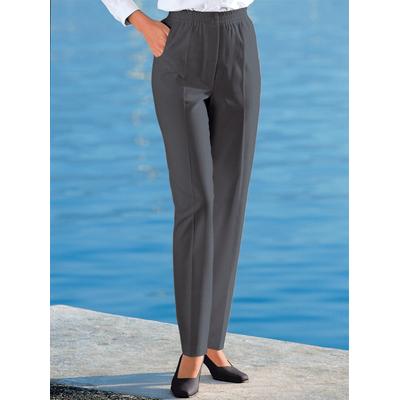 Schlupfhose CLASSIC BASICS, Damen, Gr. 48, Normalgrößen, grau, 62% Polyester, 36% Viskose, 2% Elasthan, unifarben, lang, Hosen Image