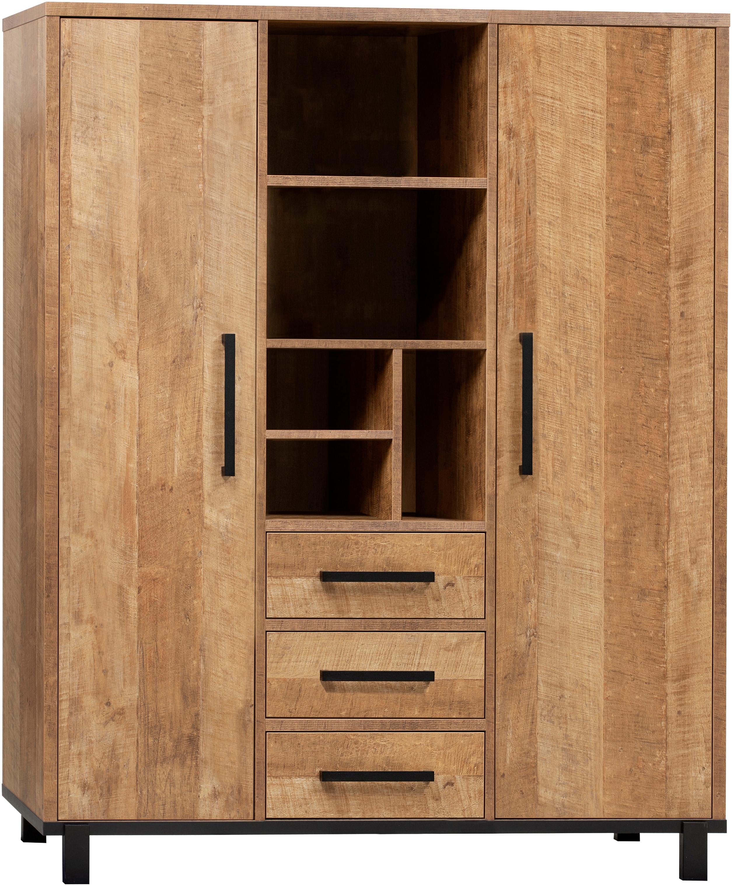 Buffet OMG DESIGN "Malaga", old teak, B:155cm H:200cm T:45cm, Melamin, Schränke, Wohnzimmerschrank, Mehrzweckschrank, Höhe 200 cm Image