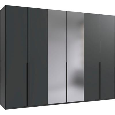 Kleiderschrank WIMEX "Mugano,in 8 Breiten,3 Höhen,2 Tiefen, viele Farben, Made in Germany", grafit, griffe schwarz, B:270cm H:208cm T:58cm, Holzwerkstoff, Schränke, mit langen oder kurzen Griffen aus Metall, mit oder ohne Spiegel Image