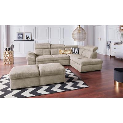 Ecksofa EXXPO - SOFA FASHION "Salerno, klassisch modernes Funktionssofa, hoher Sitzkomfort, L-Form", beige, B:268cm H:77cm T:204cm, Sofas, inkl. Kopf- und Armteilverstellung, wahlweise mit Bettfunktion Image