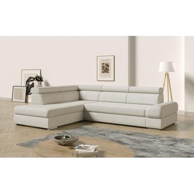 Ecksofa SIT & MORE "Broadway L-Form", weiß (altweiß), B:270cm H:79cm T:213cm, Sofas, mit verstellbaren Kopfteilen, wahlweise mit Bettfunktion Image