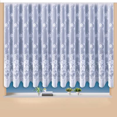 Gardine WECKBRODT "Siena" Gr. 12, weiß, B:450cm H:245cm, Jacquard, Polyester, Gardinen, Jacquard, strukturiert, Allover,Floral,halbtransparent, Bordüre, Store Image