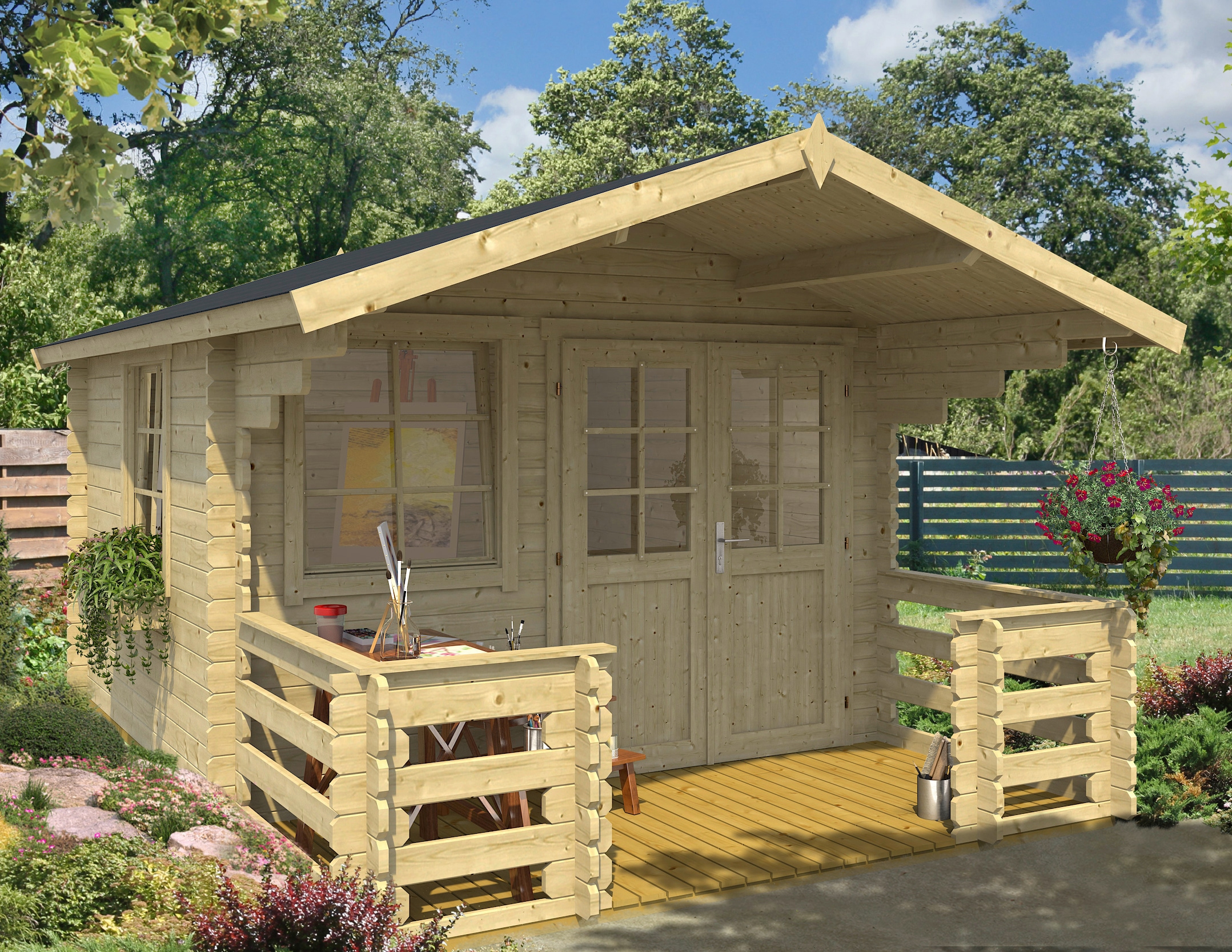 Gartenhaus KONIFERA "Klingenberg 1", beige (naturbelassen), Fußboden im Gartenhaus, ohne Dacheindeckung, Holzwerkstoff, Gartenhäuser, Gartenhaus, Inklusive Fußboden