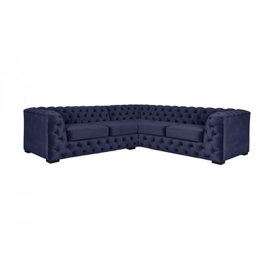 Chesterfield-Sofa HOME AFFAIRE "KALINA L-Form", blau (dunkelblau), B:247cm H:67cm T:227cm, 100% Polyester, Sofas, hochwertige Chesterfield-Ausführung, sehr hochwertige Verarbeitung Image