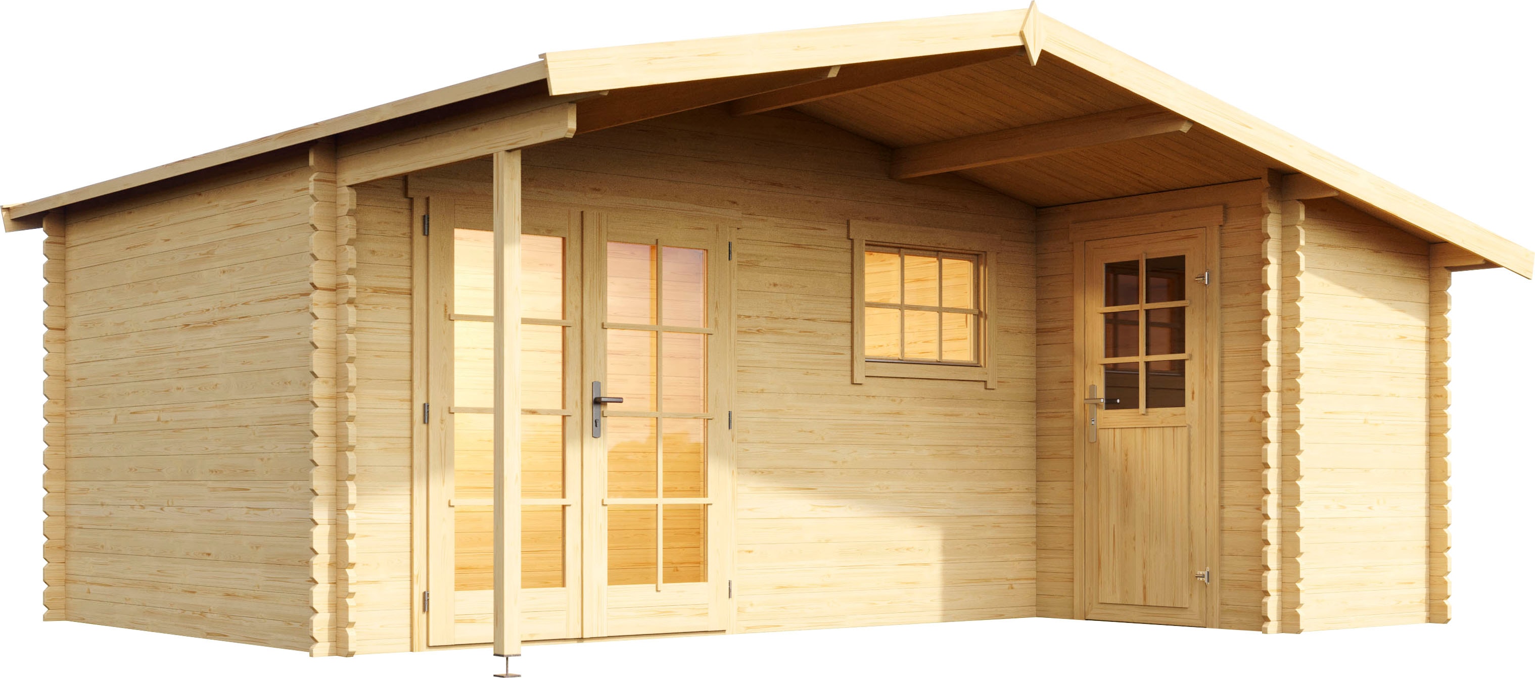 Gartenhaus LASITA MAJA "LITTLE ROCK", beige (naturbelassen), Fußboden im Gartenhaus, ohne Dacheindeckung, Holzwerkstoff, Gartenhäuser, Gartenhaus