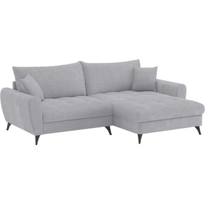 Ecksofa MR. COUCH "Blackburn II, L-Form", grau (stripes 8637 warm grau), B:246cm H:71cm T:170cm, Stripes (92% Polyester / 8% Nylon), Sofas, Mit Kaltschaumpolsterung bis 140 kg belastbar Image