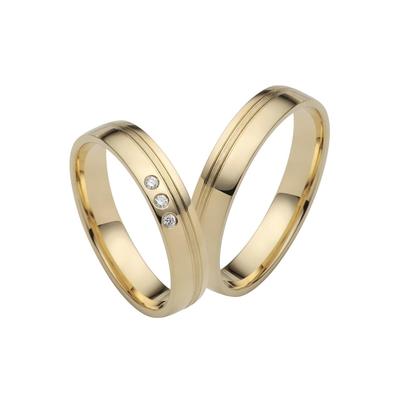 Trauring FIRETTI "Schmuck Geschenk Gold 750 Hochzeit Ehering "LIEBE" Gr. 66, gold (gelbgoldfarben), Fingerringe, 66, ohne Brillanten, Gelbgold 585, 4mm, Made in Germany, wahlweise mit oder ohne Brillanten Image