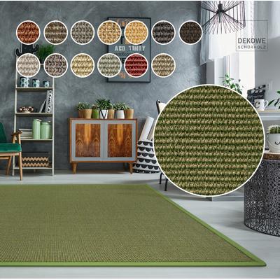 Sisalteppich DEKOWE "Mara S2 mit Bordüre Spezial", grün (avocado), B:110cm H:5mm L:160cm, Sisal, Teppiche, 100% Sisal, auch als Läufer, Wohnzimmer Image